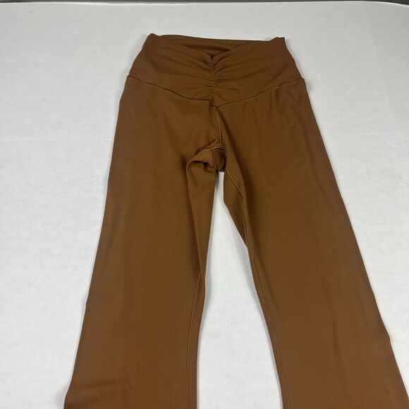 Aerie Offline Real Me High Waisted Flared Pants Brown Soft Stretch 70s Boho M - Picture 3 of 14